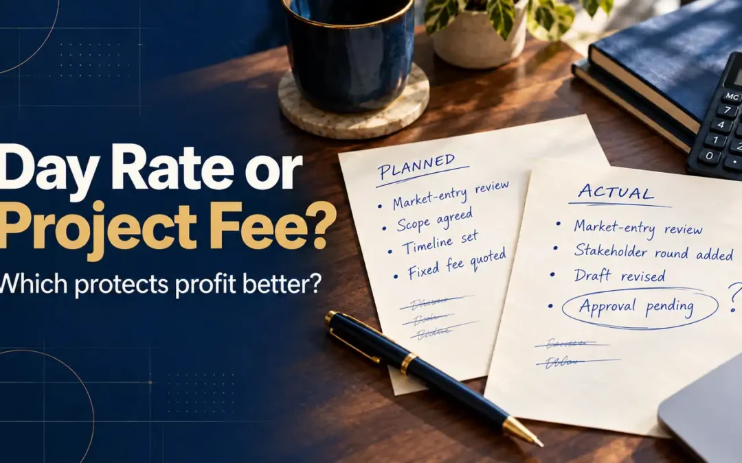 Planned scope versus actual delivery changes on a fixed-fee consulting project.
