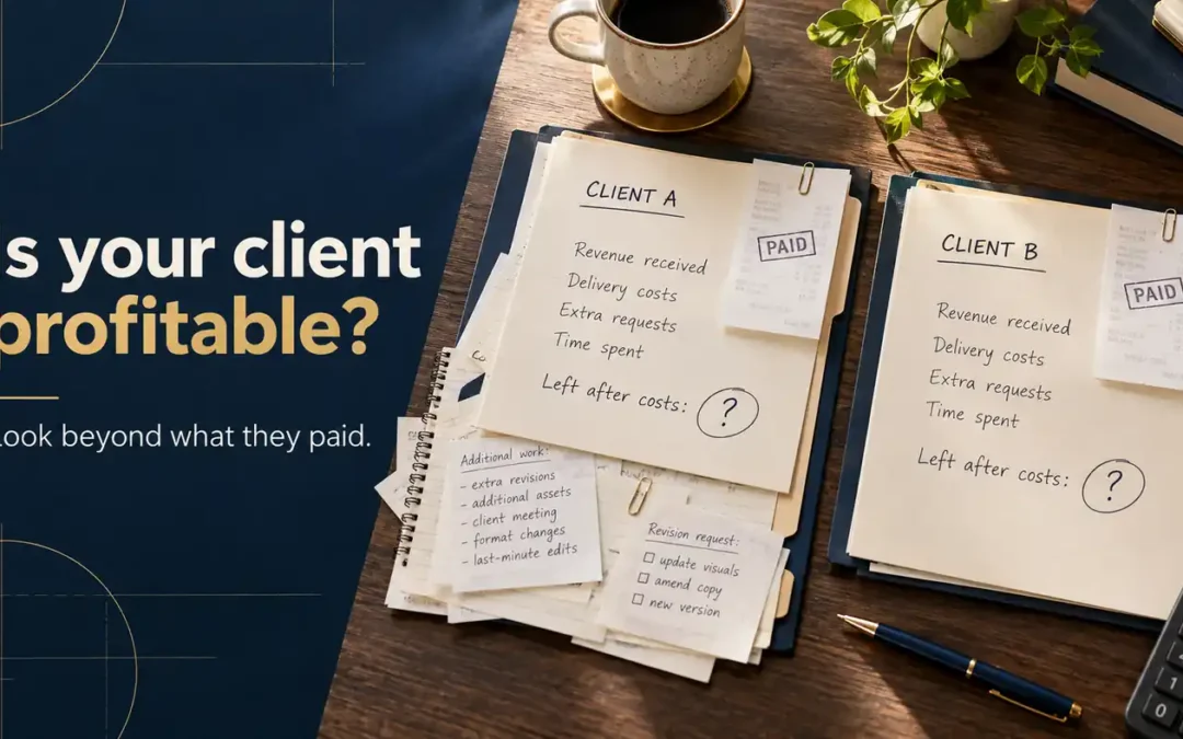 Two clients compared: revenue paid versus what each left behind after costs